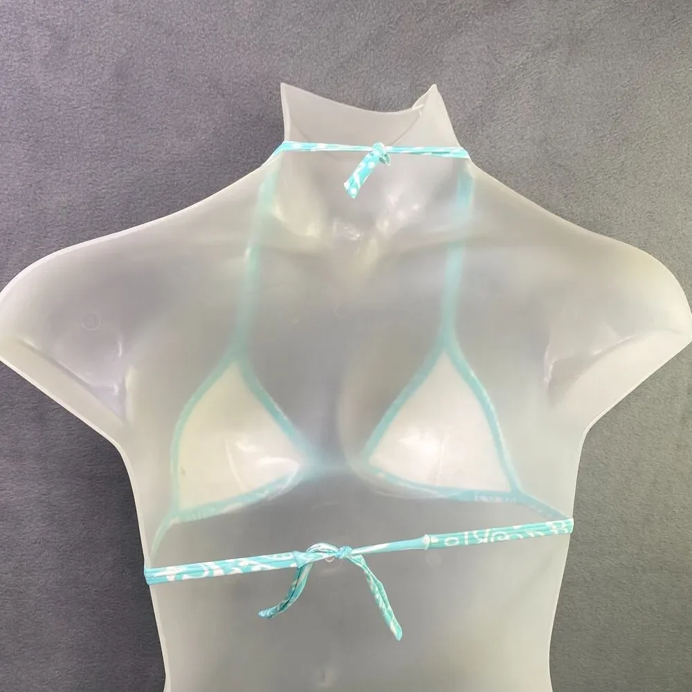 Agua Doce Bikini Brazilian Women S Aqua Blue White Flower Cheeky Bottom 2-pc